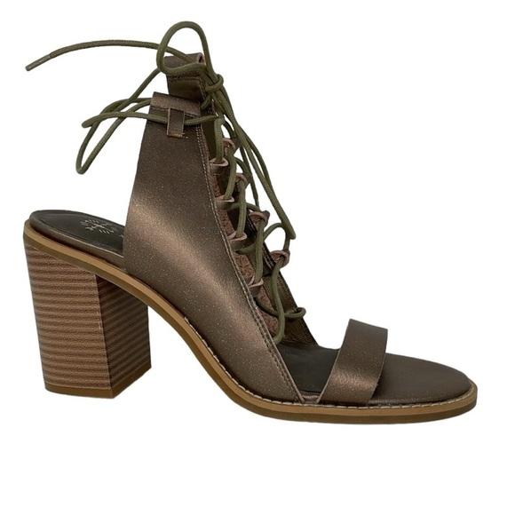 Free People Heels Women's 11 Bronze Gold Lace Up Open Toe Gladiator Pumps - Picture 14 of 17